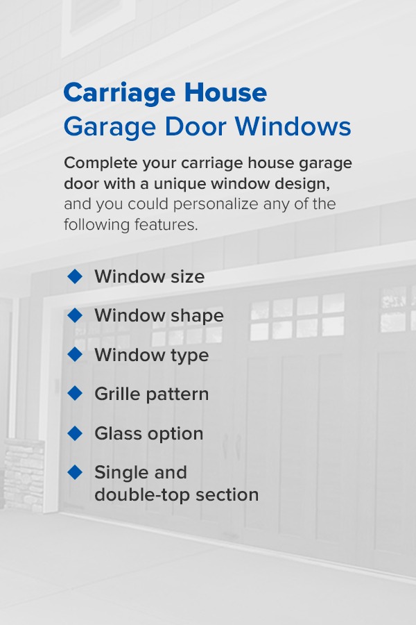 carriage house garage door windows