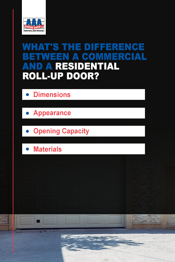 the 4 differences between a commercial and residential roll-up door