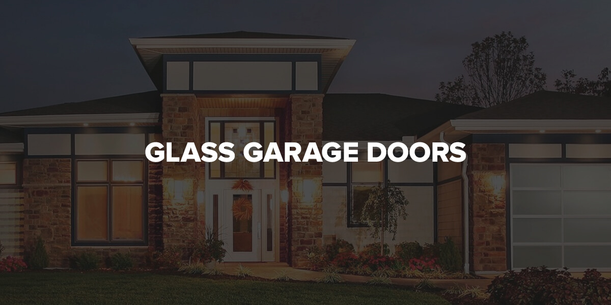 a house with a glass garage door